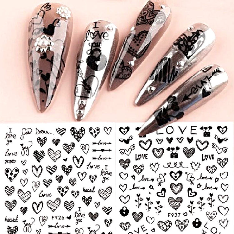 Nail Art Stickers - Heart & Love - NSI Australia
