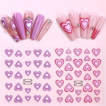 Nail Art Stickers - Hearts - NSI Australia