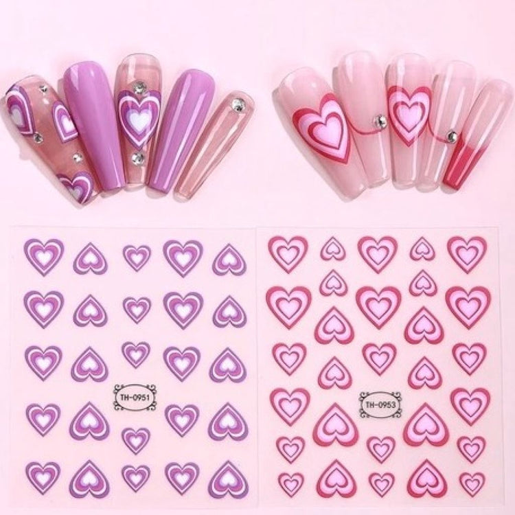 Nail Art Stickers - Hearts - NSI Australia