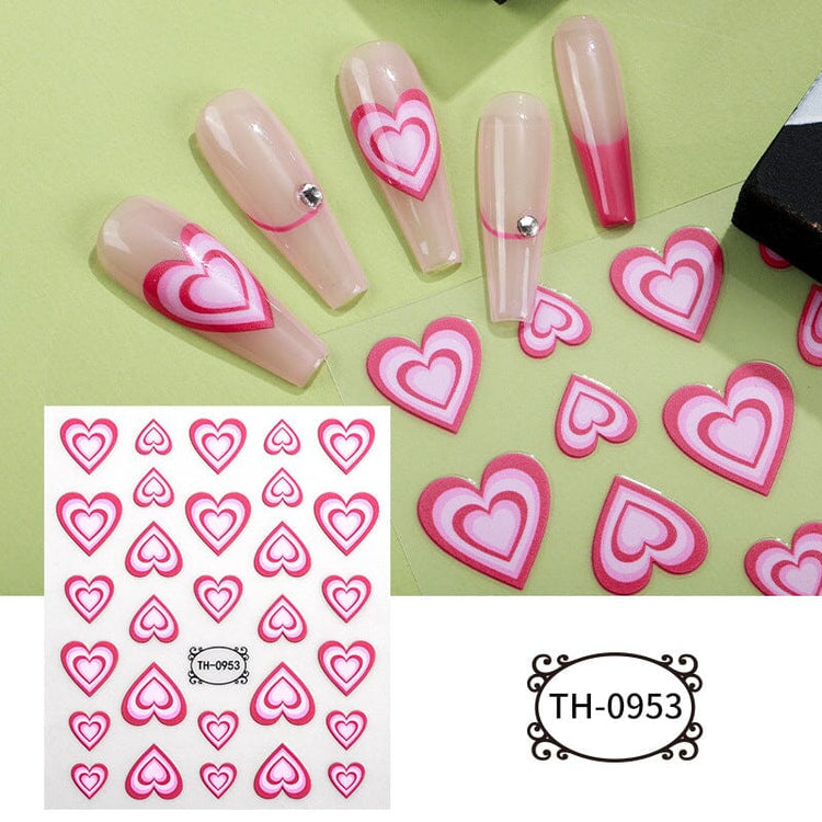 Nail Art Stickers - Hearts - NSI Australia