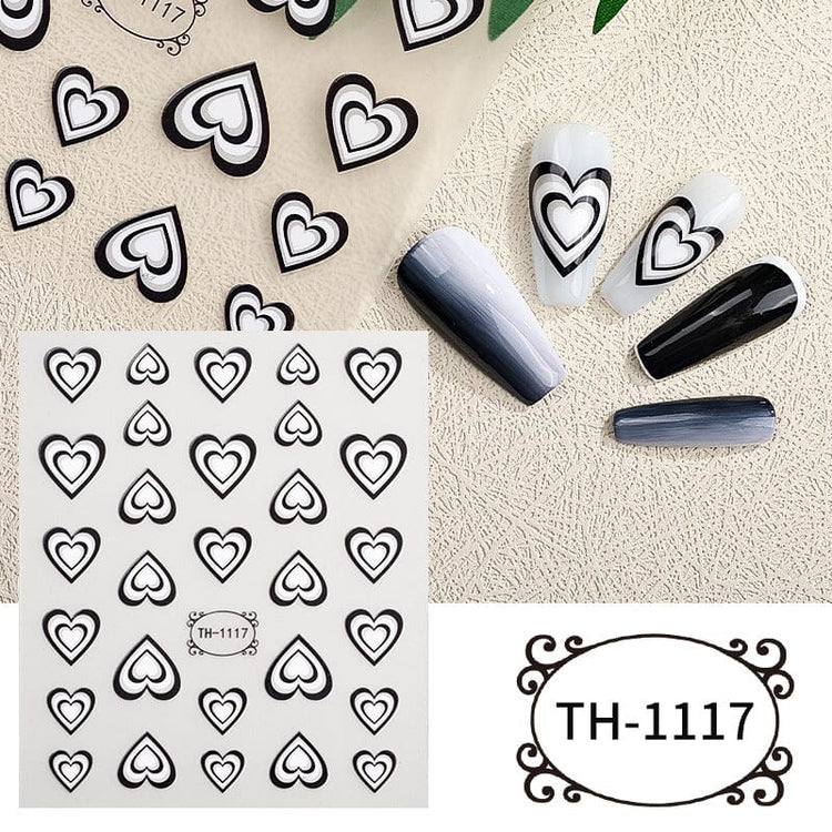 Nail Art Stickers - Hearts - NSI Australia
