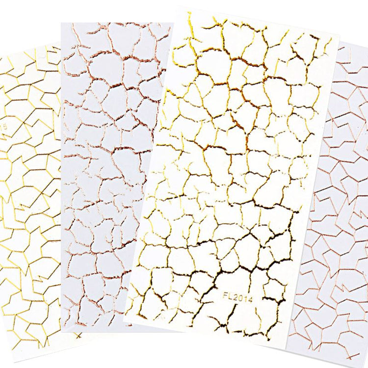 Nail Art Stickers - Irregular Lines Gold & Rose Gold - NSI Australia