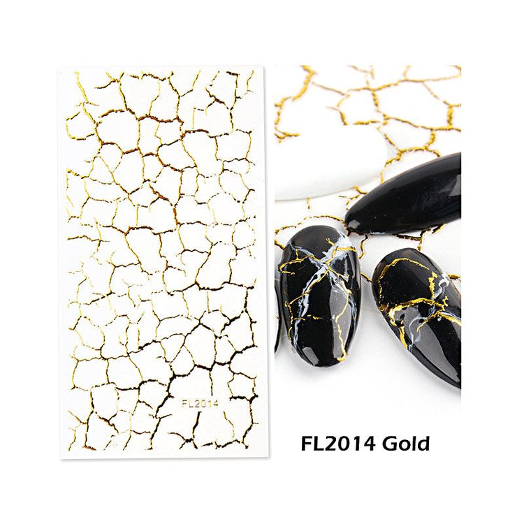 Nail Art Stickers - Irregular Lines Gold & Rose Gold - NSI Australia
