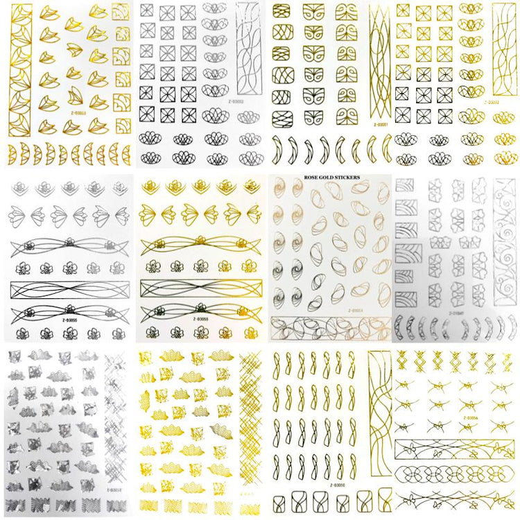 Nail Art Stickers LINES Collection - NSI Australia