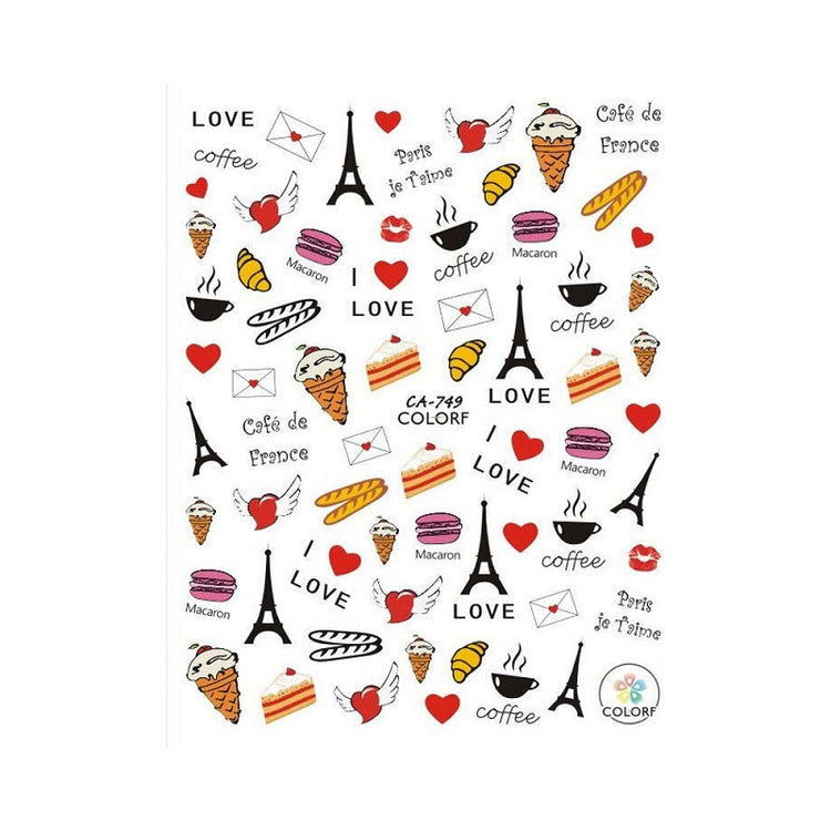 Nail Art Stickers - PARIS & LOVE - NSI Australia