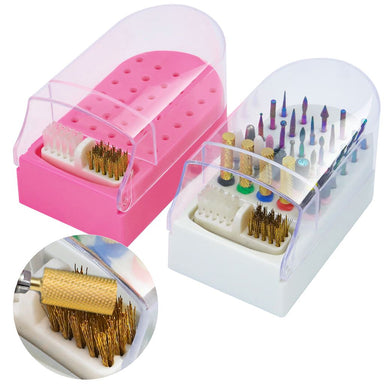 Nail Drill Bits Holder Stand Display 30 Holes With Cleaning Brush - NSI Australia