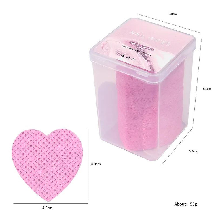 Nail Wipes Heart Shape 200pcs - NSI Australia