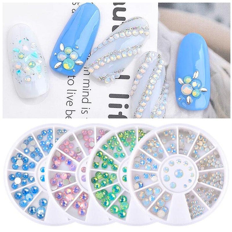 Opal Round Rhinestones Nail Decoration Wheels - NSI Australia