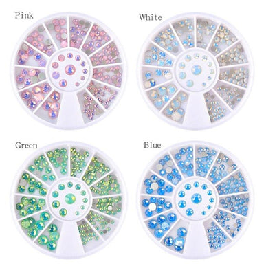 Opal Round Rhinestones Nail Decoration Wheels - NSI Australia