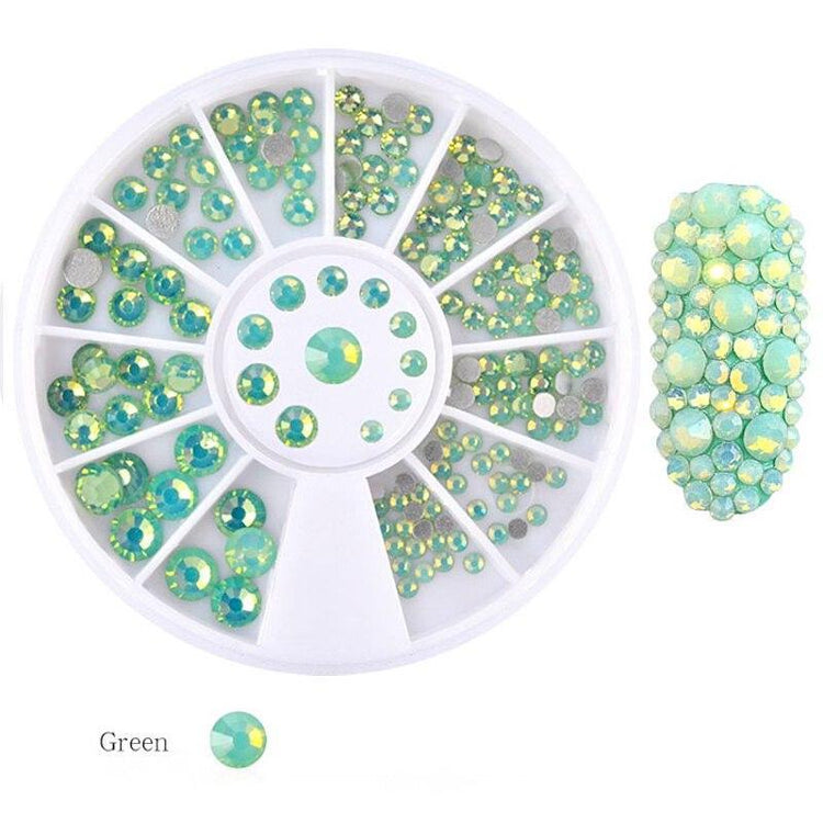 Opal Round Rhinestones Nail Decoration Wheels - NSI Australia
