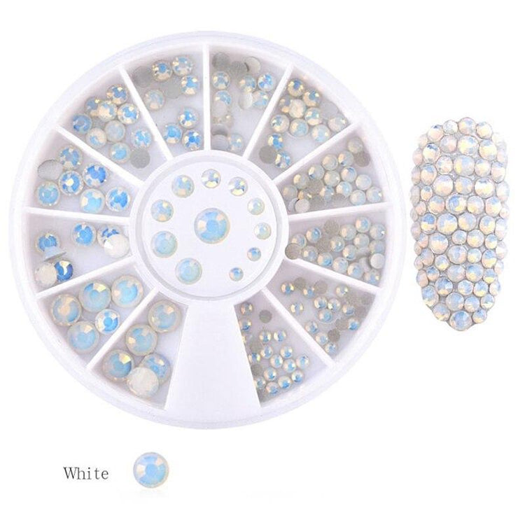 Opal Round Rhinestones Nail Decoration Wheels - NSI Australia