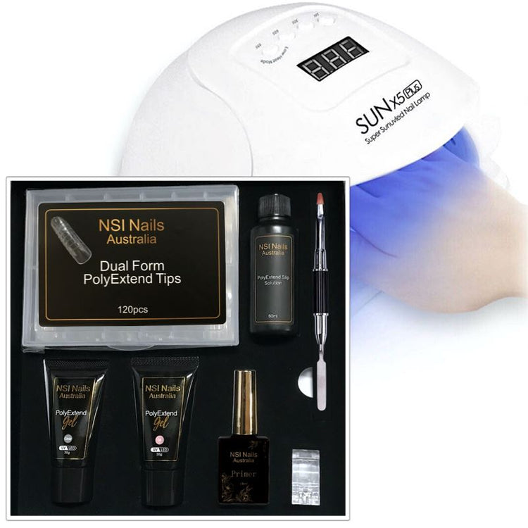 PolyGel Kit with Nail Lamp LED X5PLUS 80W - NSI Australia
