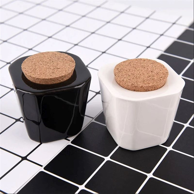 Porcelain Dappen Dish with Cork Lid (V-Shape) - NSI Australia