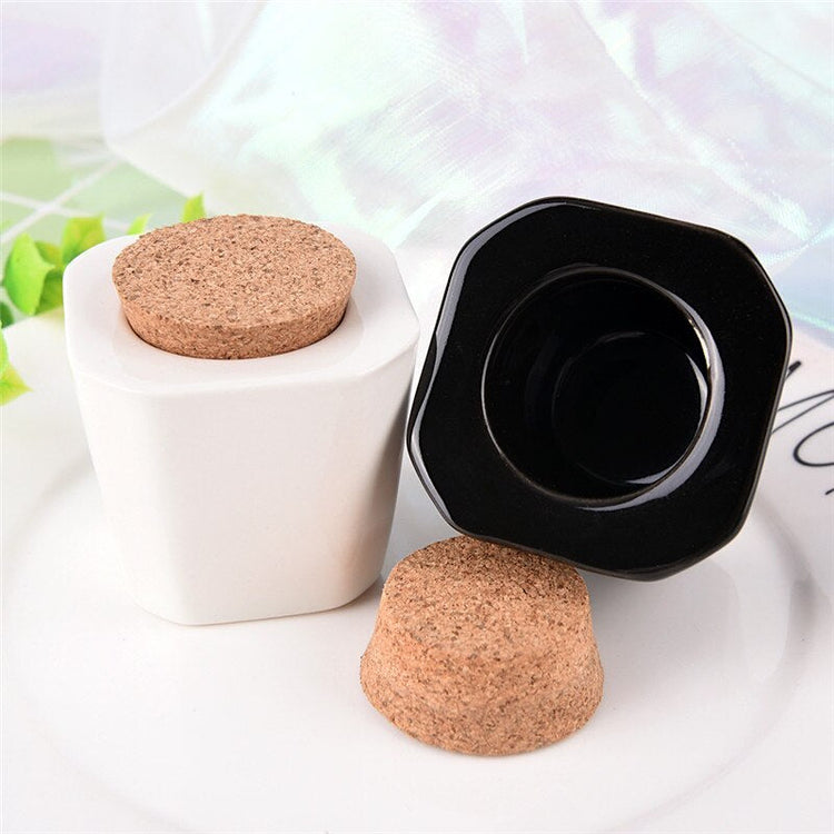 Porcelain Dappen Dish with Cork Lid (V-Shape) - NSI Australia