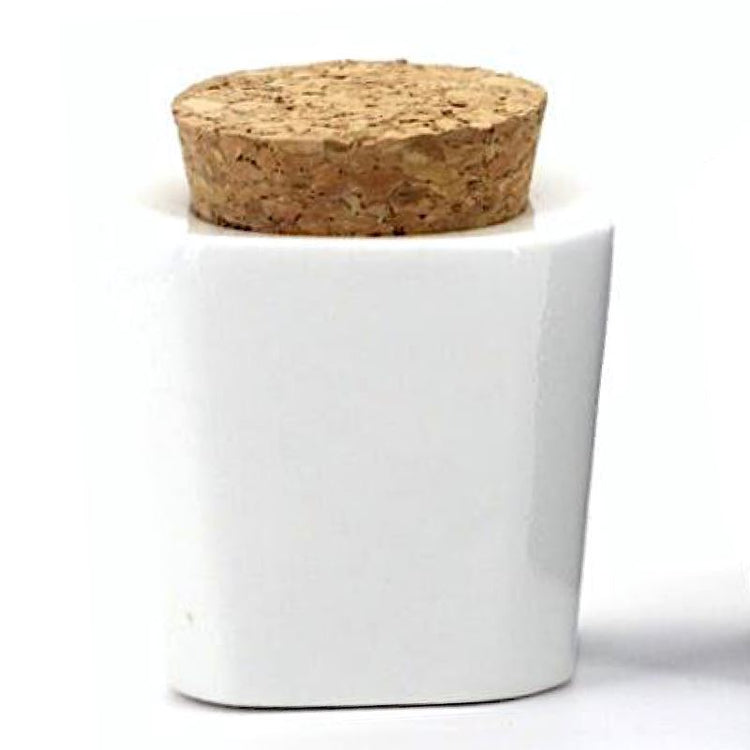 Porcelain Dappen Dish with Cork Lid (V-Shape) - NSI Australia
