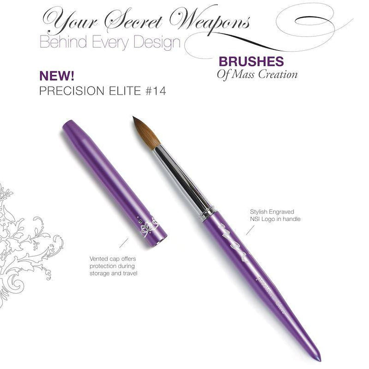 PRECISION ELITE 100% Kolinsky Acrylic Brush #14 - NSI Australia