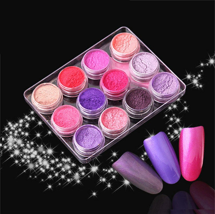 Pretty Shimmer Pigment Powders ~ 12 Jars Set - NSI Australia