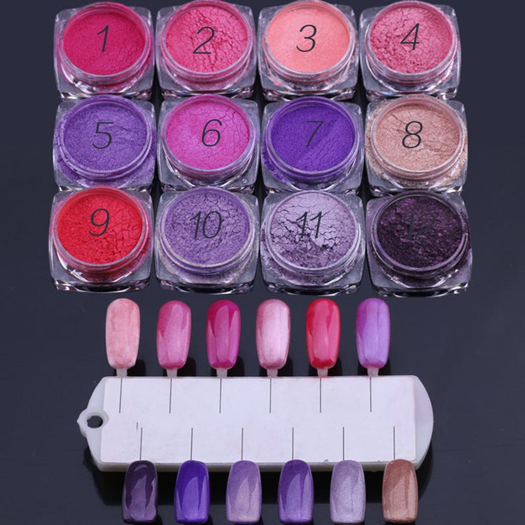Pretty Shimmer Pigment Powders ~ 12 Jars Set - NSI Australia