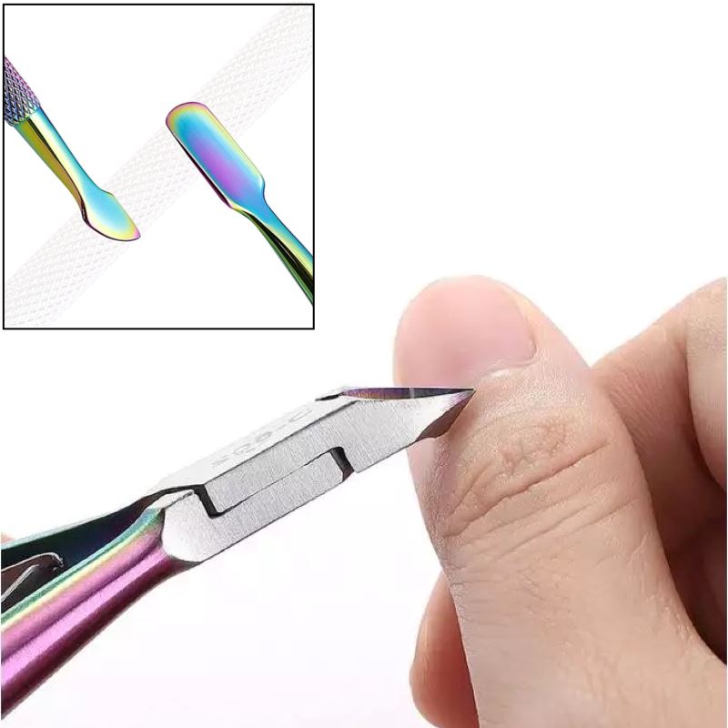 6 Pcs Manicure,Pedicure Set Nail Care Stainless Steel Kit Cuticle File  Tweezers | eBay