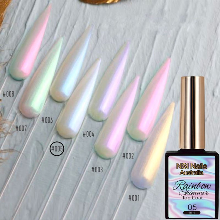 Rainbow Shimmer Gel Polish Top Coat - NSI Australia