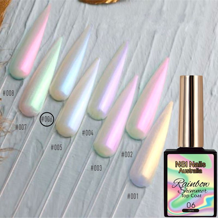 Rainbow Shimmer Gel Polish Top Coat - NSI Australia