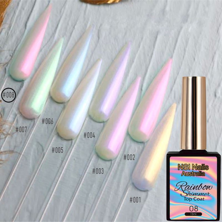 Rainbow Shimmer Gel Polish Top Coat - NSI Australia
