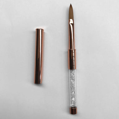 Rose Gold Crimped Kolinsky Acrylic Brush - NSI Australia