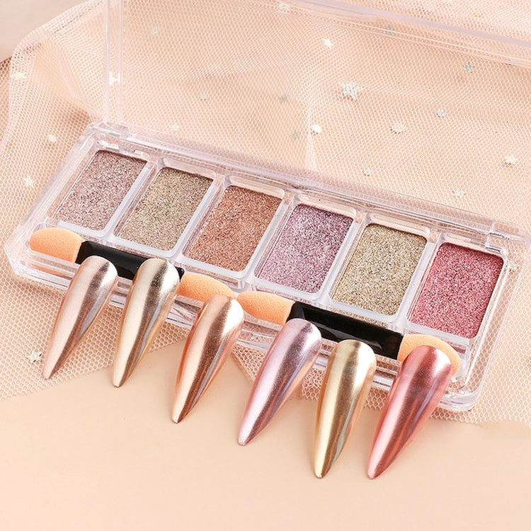Rose Gold Holographic Solid Chrome Pigment Palette - NSI Australia