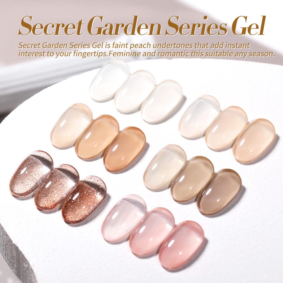 Secret Garden - Jelly Nude Gel Polish 6 Colour Set - NSI Australia