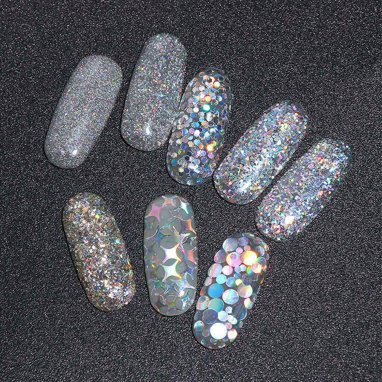 Silver Holographic Glitters 8pcs Pack - NSI Australia