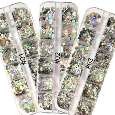 Silver Holographic Sequins Tray - NSI Australia