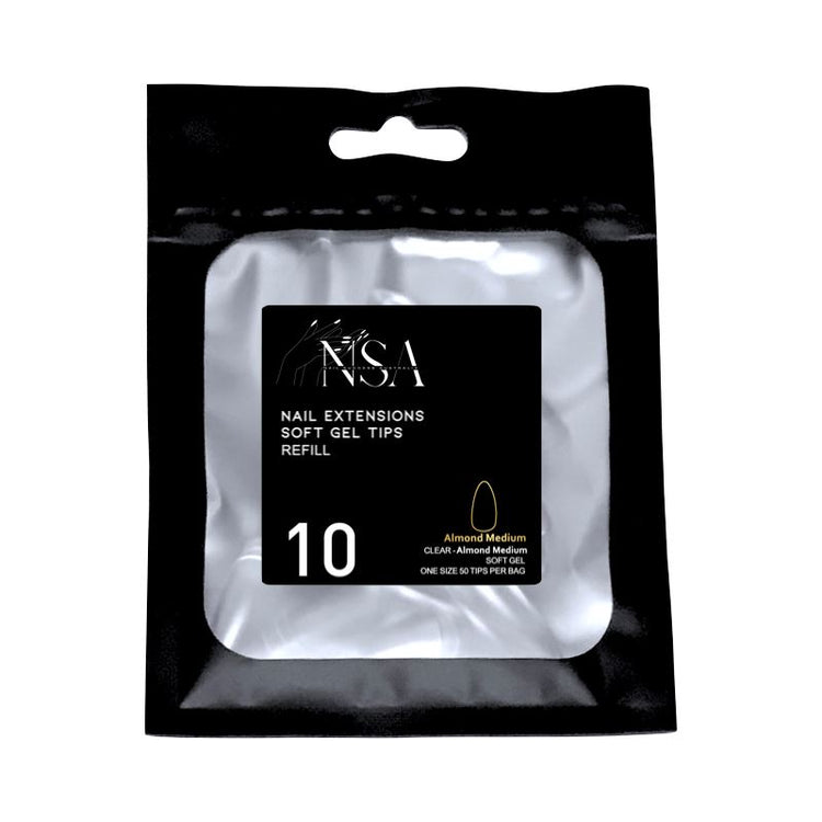 Soft Gel Tips Individual Refill Sizes 50pcs - Almond - NSI Australia