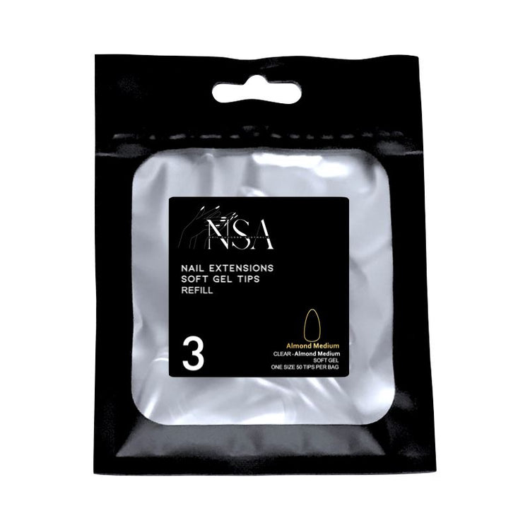 Soft Gel Tips Individual Refill Sizes 50pcs - Almond - NSI Australia