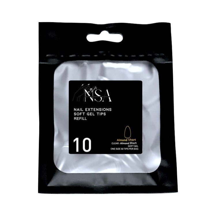 Soft Gel Tips Individual Refill Sizes 50pcs - Almond - NSI Australia