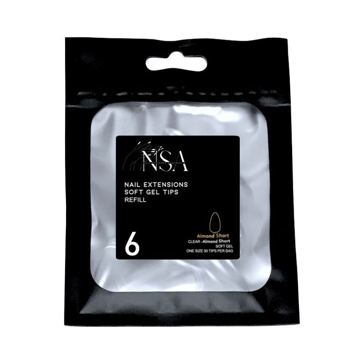 Soft Gel Tips Individual Refill Sizes 50pcs - Almond - NSI Australia