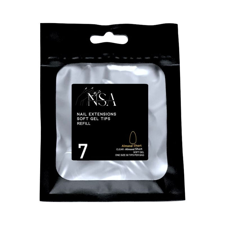 Soft Gel Tips Individual Refill Sizes 50pcs - Almond - NSI Australia