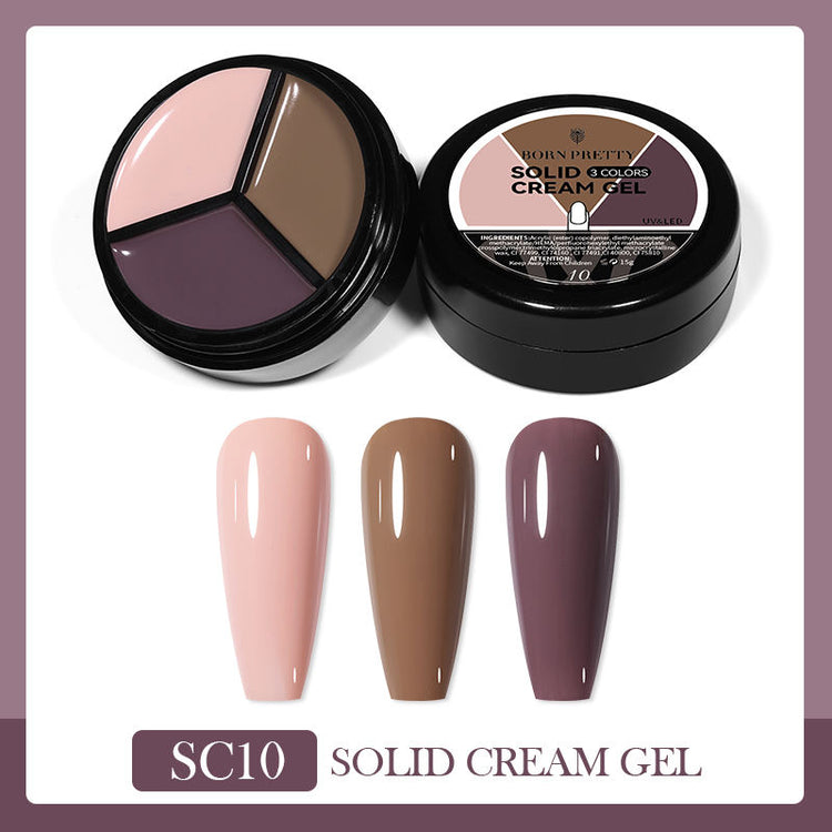 Solid Cream Gel Polish 3 Colours in 1 BORN PRETTY - NSI Australia