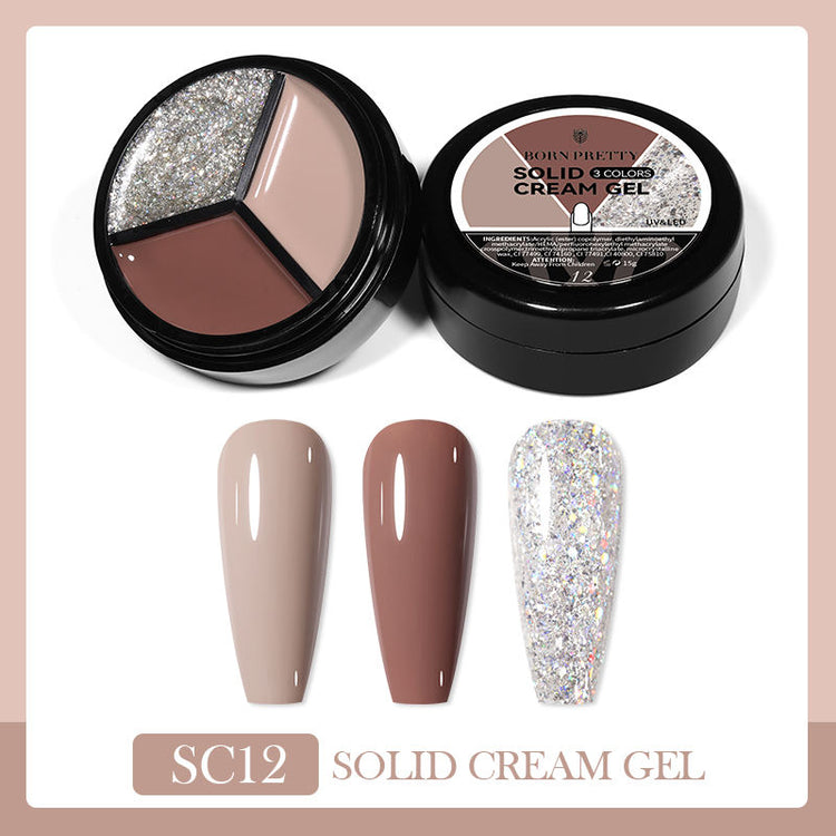 Solid Cream Gel Polish 3 Colours in 1 BORN PRETTY - NSI Australia