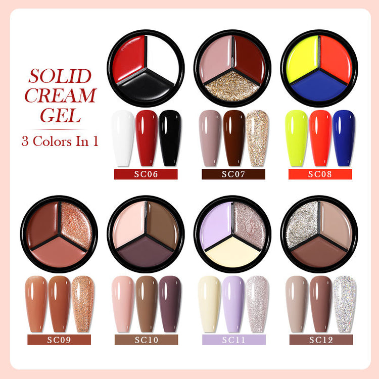 Solid Cream Gel Polish 3 Colours in 1 BORN PRETTY - NSI Australia