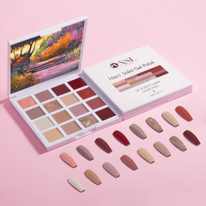 Solid Gel Polish 16in1 Colour Palette - NSI Australia