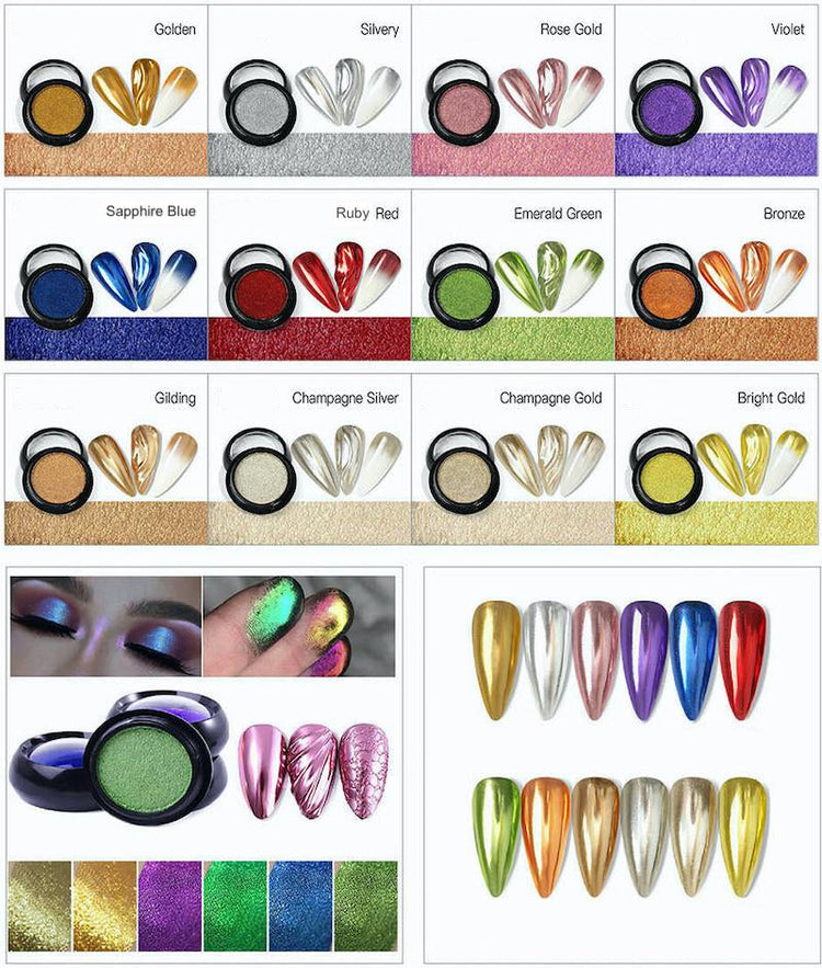 Solid Mirror Chrome Nail Powder - NSI Australia