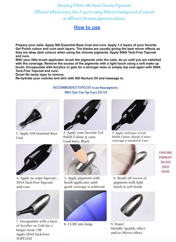 Solid Mirror Chrome 3 Colour Pigments - NSI Australia