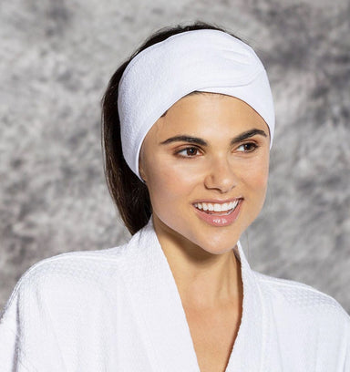 Terry Towel Headband with Velcro - White - NSI Australia
