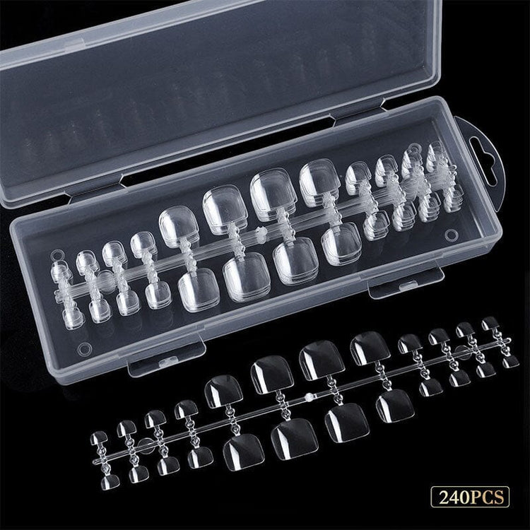 TOE Nail Tips - Clear Tray 240ct - NSI Australia