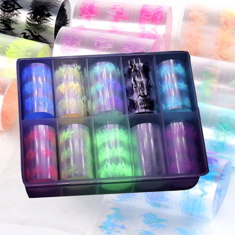Transfer Foil Flames - Neon 10 Rolls Box - NSI Australia