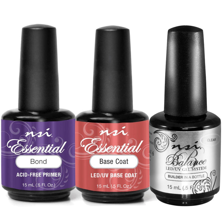 Trio Pack BALANCE BUILDER CLEAR + ESSENTIAL BASE COAT + ESSENTIAL BOND PRIMER - NSI Australia