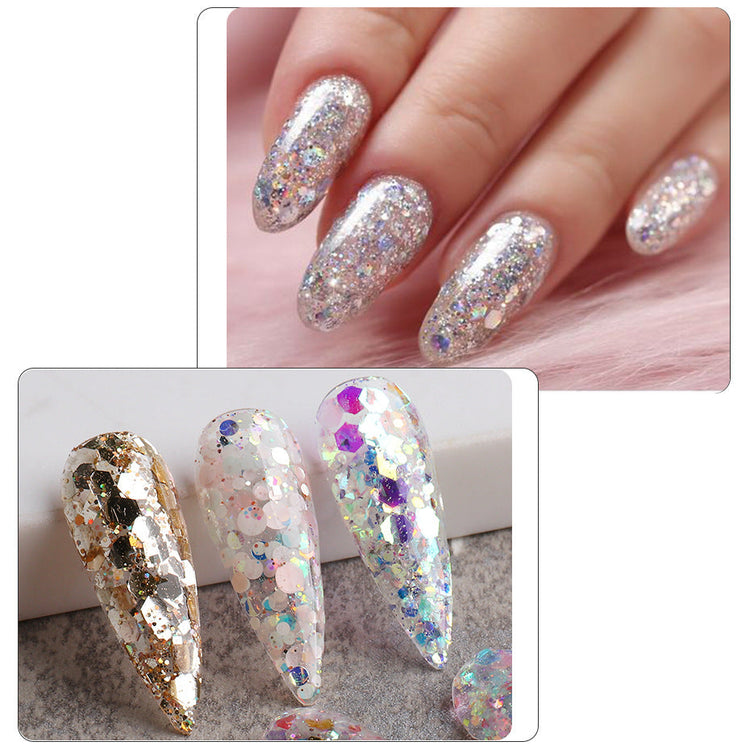Ultra-Thin Sequins Glitters Nail Art (6-Grid Tray) - NSI Australia