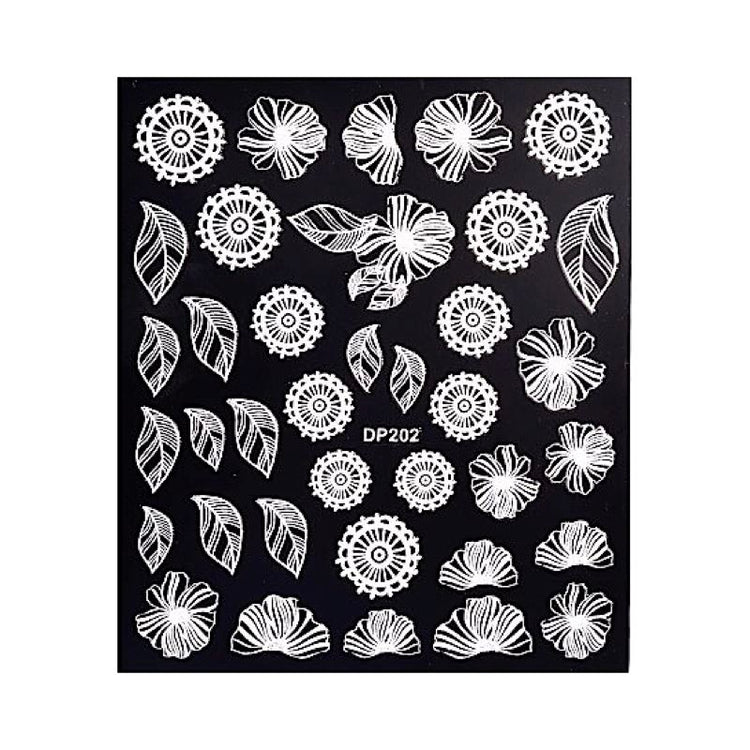 White Flowers Lace Nail Art Stickers - NSI Australia