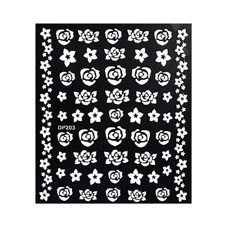White Flowers Lace Nail Art Stickers - NSI Australia