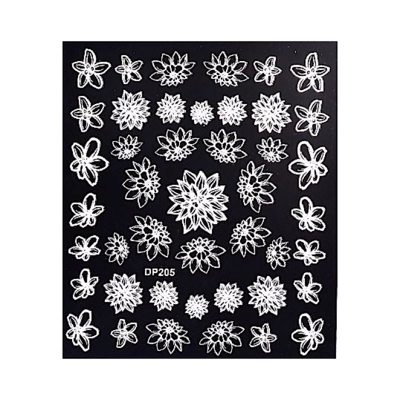 White Flowers Lace Nail Art Stickers - NSI Australia